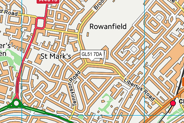 GL51 7DA map - OS VectorMap District (Ordnance Survey)