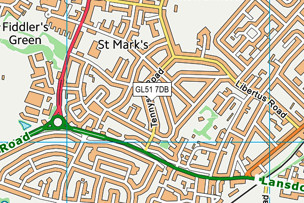 GL51 7DB map - OS VectorMap District (Ordnance Survey)