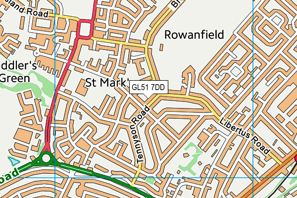 GL51 7DD map - OS VectorMap District (Ordnance Survey)