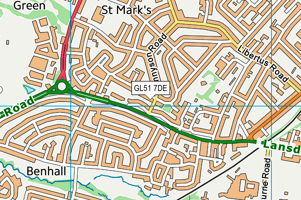 GL51 7DE map - OS VectorMap District (Ordnance Survey)