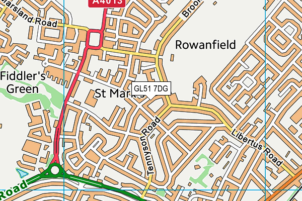 GL51 7DG map - OS VectorMap District (Ordnance Survey)