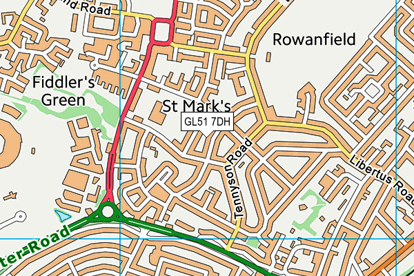 GL51 7DH map - OS VectorMap District (Ordnance Survey)