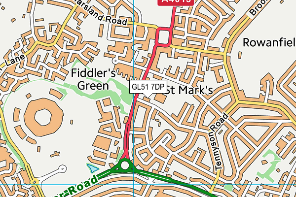 GL51 7DP map - OS VectorMap District (Ordnance Survey)