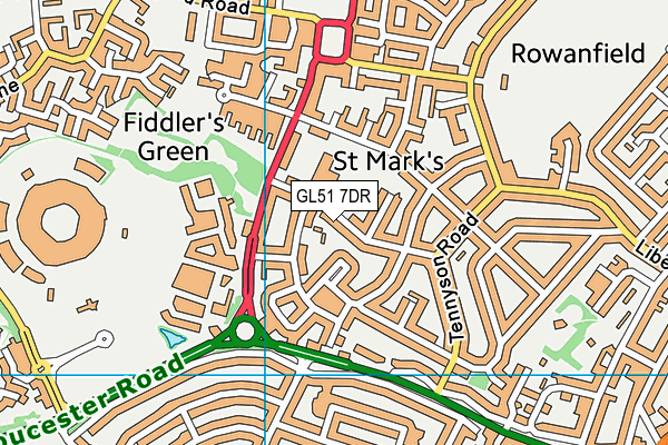 GL51 7DR map - OS VectorMap District (Ordnance Survey)