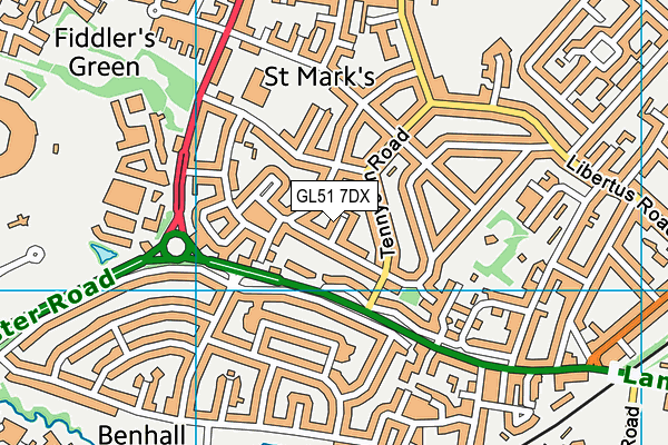 GL51 7DX map - OS VectorMap District (Ordnance Survey)