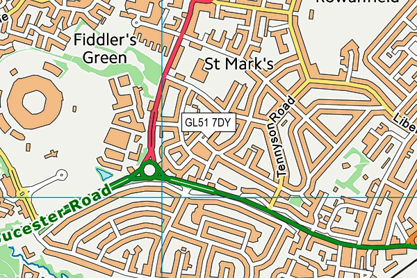 GL51 7DY map - OS VectorMap District (Ordnance Survey)