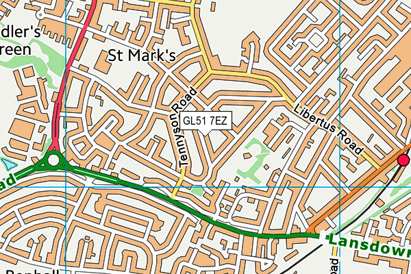 GL51 7EZ map - OS VectorMap District (Ordnance Survey)