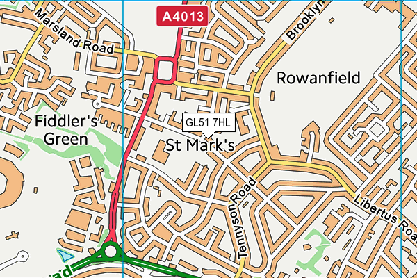 GL51 7HL map - OS VectorMap District (Ordnance Survey)