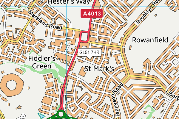 GL51 7HR map - OS VectorMap District (Ordnance Survey)