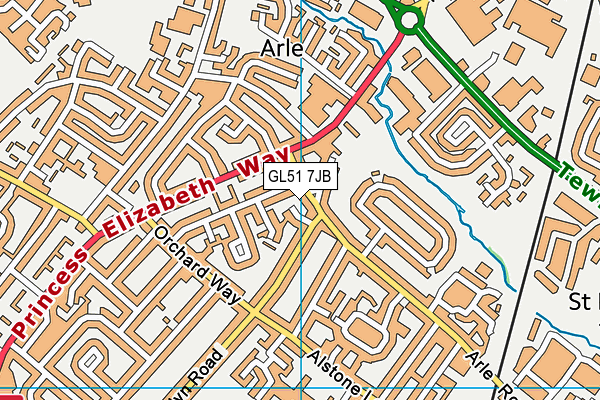 GL51 7JB map - OS VectorMap District (Ordnance Survey)