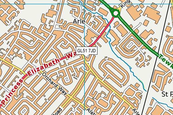 GL51 7JD map - OS VectorMap District (Ordnance Survey)