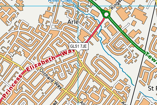 GL51 7JE map - OS VectorMap District (Ordnance Survey)