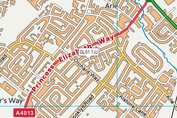 GL51 7JJ map - OS VectorMap District (Ordnance Survey)