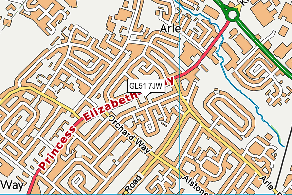 GL51 7JW map - OS VectorMap District (Ordnance Survey)