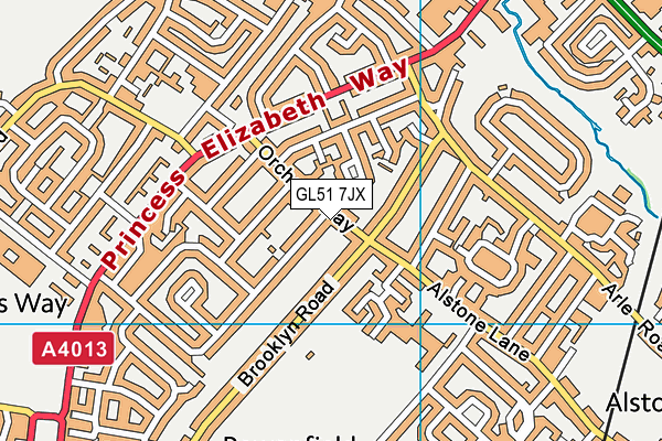 GL51 7JX map - OS VectorMap District (Ordnance Survey)