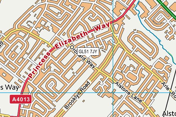 GL51 7JY map - OS VectorMap District (Ordnance Survey)