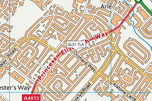 GL51 7LA map - OS VectorMap District (Ordnance Survey)