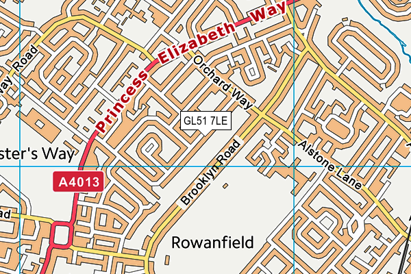 GL51 7LE map - OS VectorMap District (Ordnance Survey)