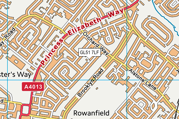 GL51 7LF map - OS VectorMap District (Ordnance Survey)