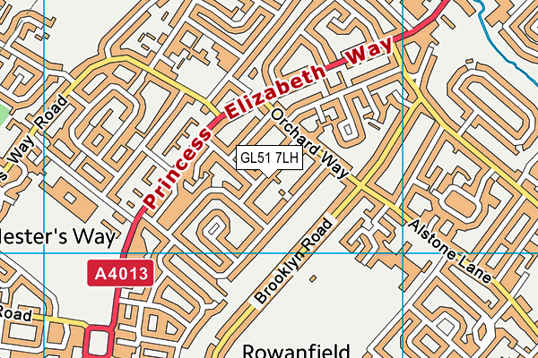 GL51 7LH map - OS VectorMap District (Ordnance Survey)