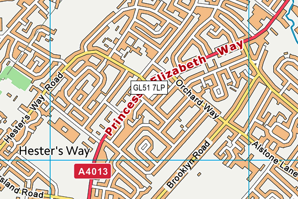 GL51 7LP map - OS VectorMap District (Ordnance Survey)