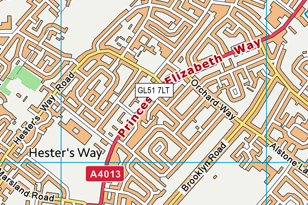 GL51 7LT map - OS VectorMap District (Ordnance Survey)