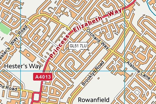 GL51 7LU map - OS VectorMap District (Ordnance Survey)