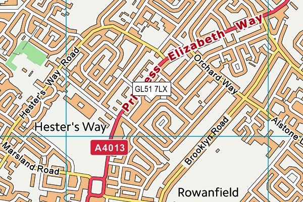 GL51 7LX map - OS VectorMap District (Ordnance Survey)