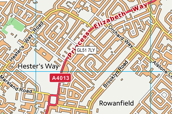 GL51 7LY map - OS VectorMap District (Ordnance Survey)