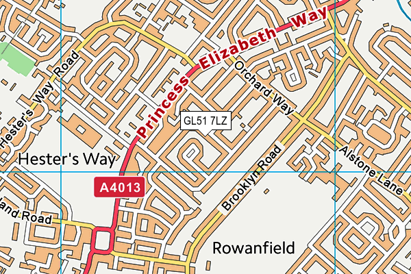 GL51 7LZ map - OS VectorMap District (Ordnance Survey)