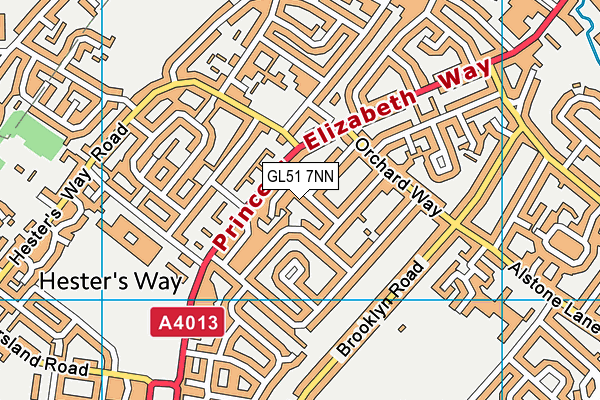 GL51 7NN map - OS VectorMap District (Ordnance Survey)