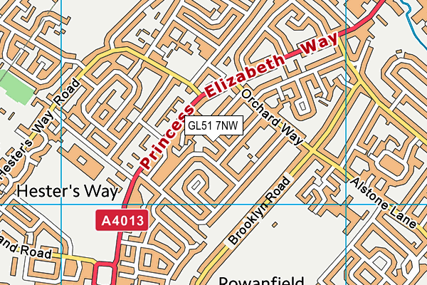 GL51 7NW map - OS VectorMap District (Ordnance Survey)