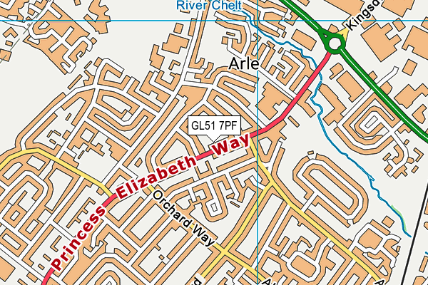 GL51 7PF map - OS VectorMap District (Ordnance Survey)