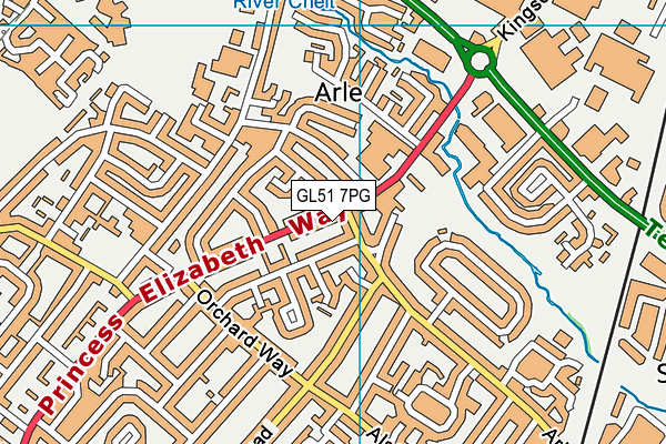 GL51 7PG map - OS VectorMap District (Ordnance Survey)