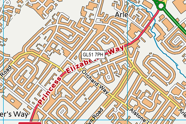 GL51 7PH map - OS VectorMap District (Ordnance Survey)