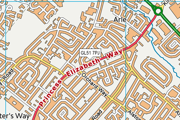 GL51 7PJ map - OS VectorMap District (Ordnance Survey)