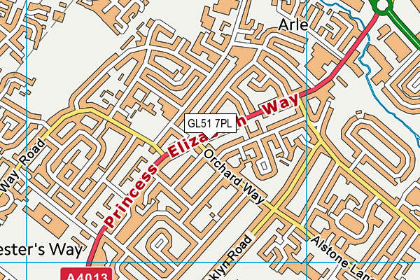 GL51 7PL map - OS VectorMap District (Ordnance Survey)