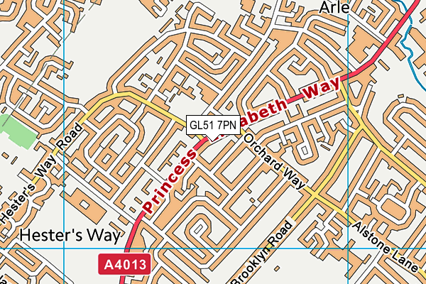 GL51 7PN map - OS VectorMap District (Ordnance Survey)