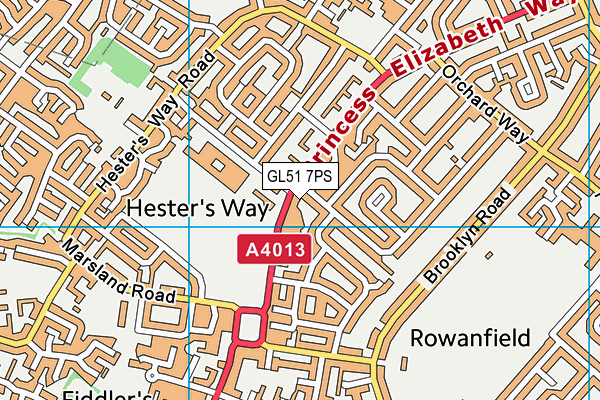 GL51 7PS map - OS VectorMap District (Ordnance Survey)