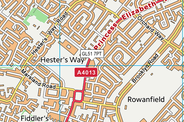 GL51 7PT map - OS VectorMap District (Ordnance Survey)