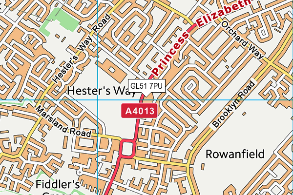 GL51 7PU map - OS VectorMap District (Ordnance Survey)