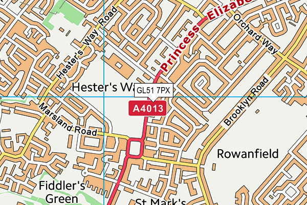 GL51 7PX map - OS VectorMap District (Ordnance Survey)