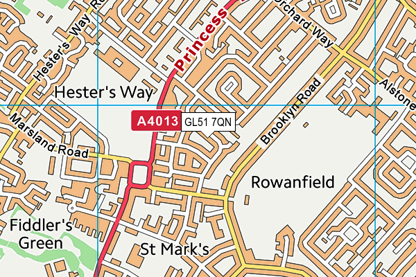 GL51 7QN map - OS VectorMap District (Ordnance Survey)