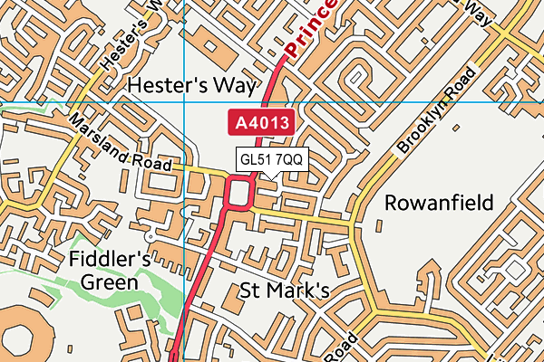 GL51 7QQ map - OS VectorMap District (Ordnance Survey)