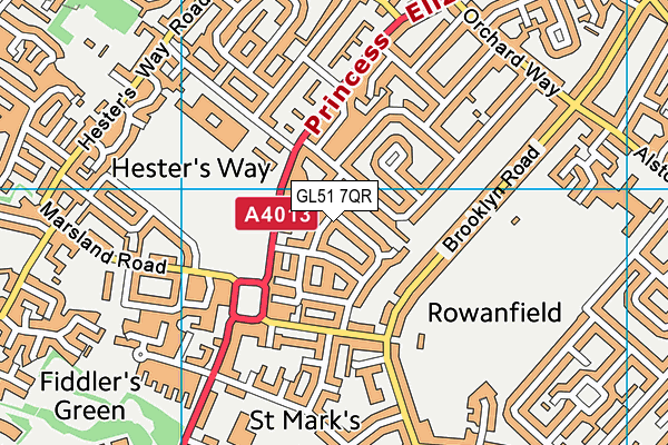 GL51 7QR map - OS VectorMap District (Ordnance Survey)