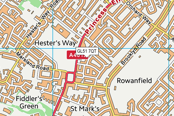 GL51 7QT map - OS VectorMap District (Ordnance Survey)