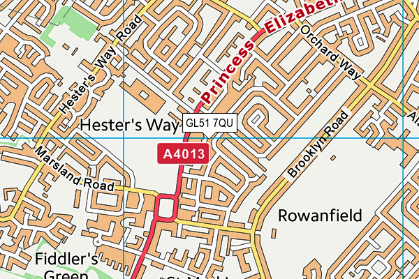 GL51 7QU map - OS VectorMap District (Ordnance Survey)