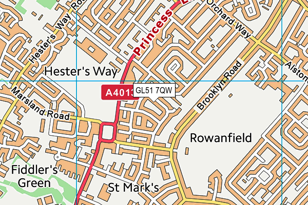 GL51 7QW map - OS VectorMap District (Ordnance Survey)