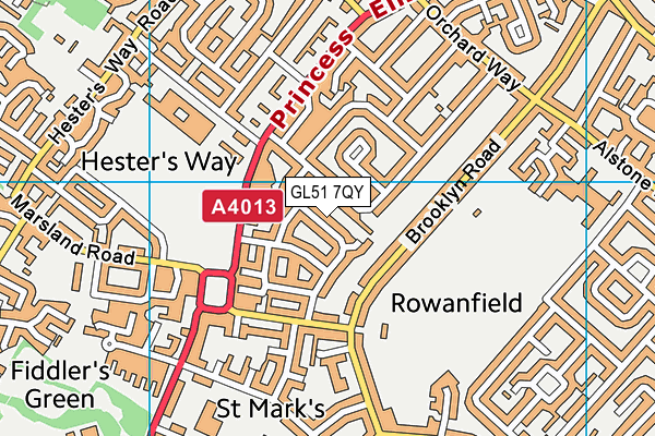 GL51 7QY map - OS VectorMap District (Ordnance Survey)