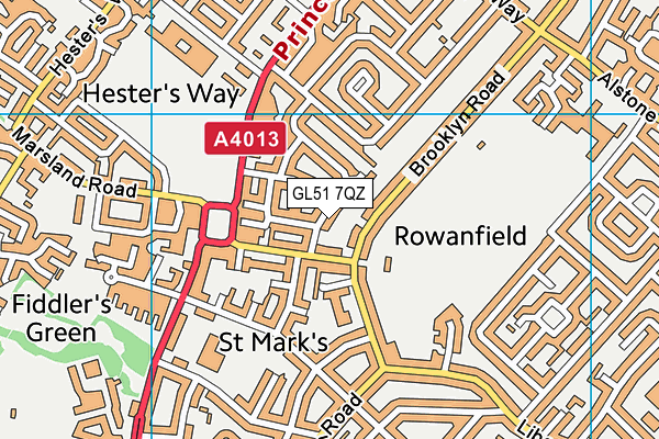 GL51 7QZ map - OS VectorMap District (Ordnance Survey)